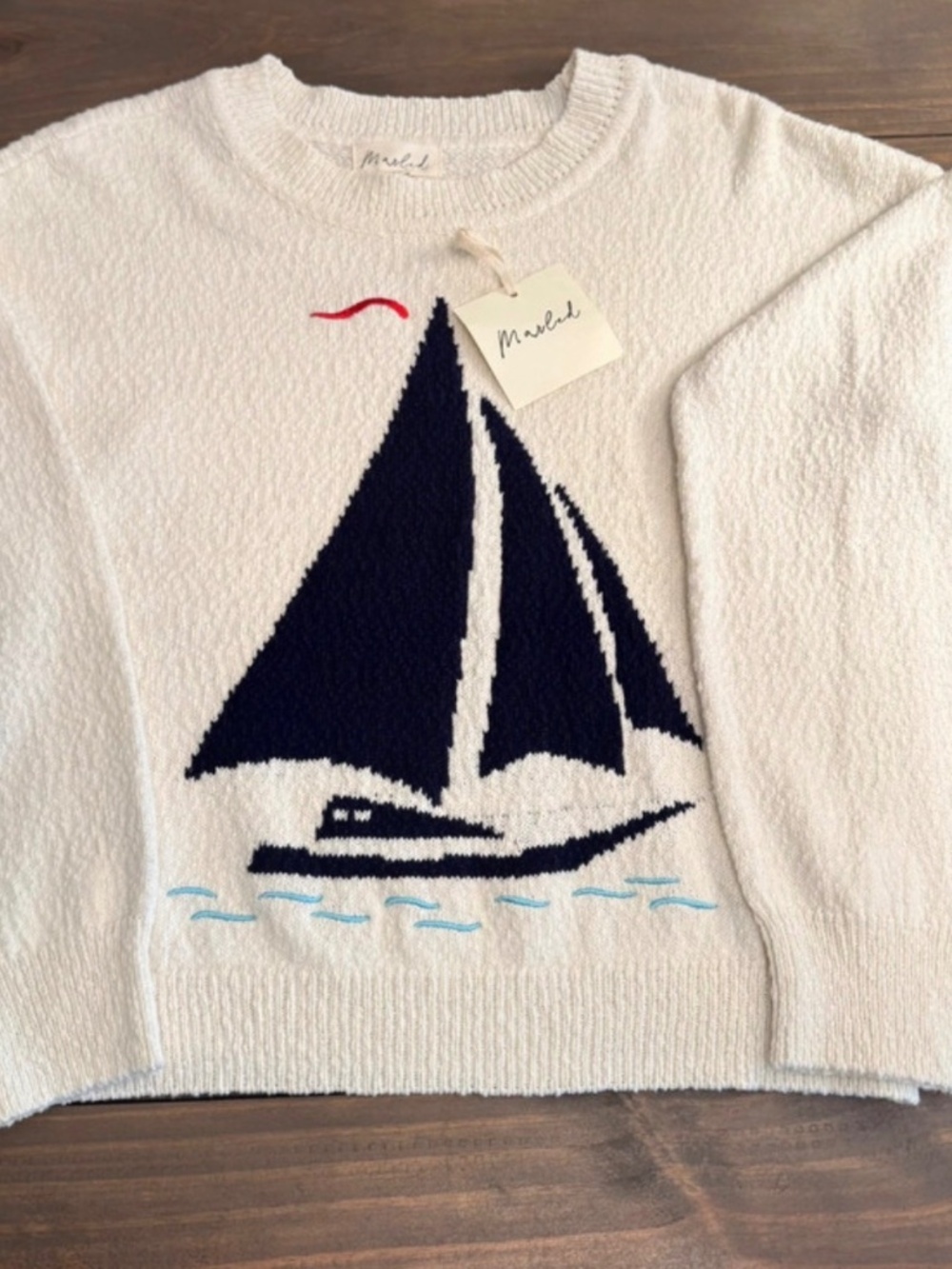 Marled sailboat sweater